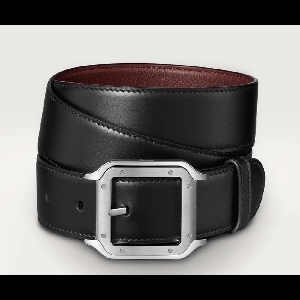 SANTOS DE CARTIER BELT
Belt with palladium-finish ardillon buckle